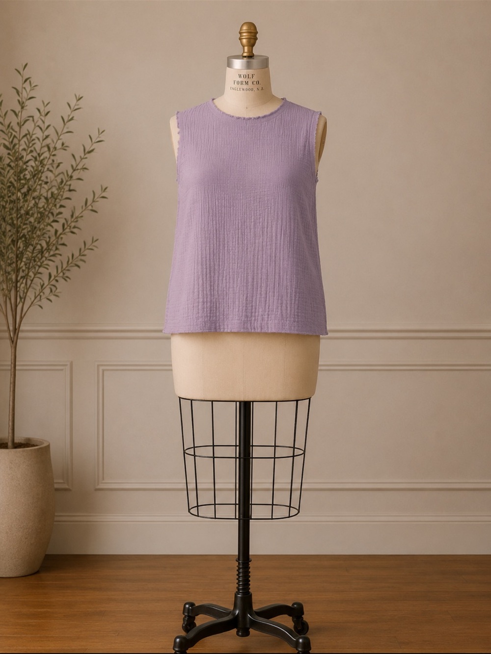 Lands' End Lavender Sleeveless Crew Tank
